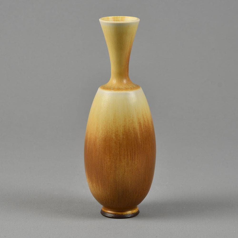 Berndt Friberg for Gustavsberg, vase with reddish brown haresfur glaze F8221 - Freeforms