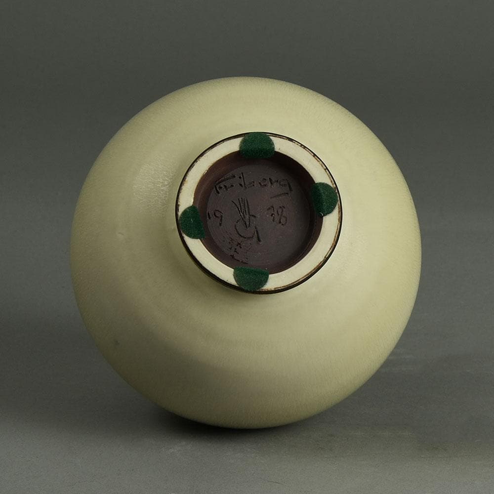 Berndt Friberg for Gustavsberg, vase with white haresfur glaze E7215 - Freeforms