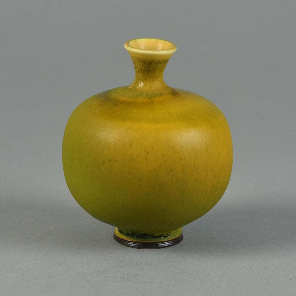 Berndt Friberg for Gustavsberg vase with yellow haresfur glaze F8149 - Freeforms