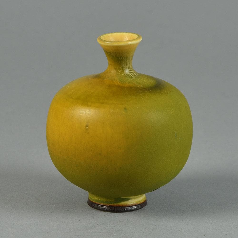 Berndt Friberg for Gustavsberg vase with yellow haresfur glaze F8149 - Freeforms