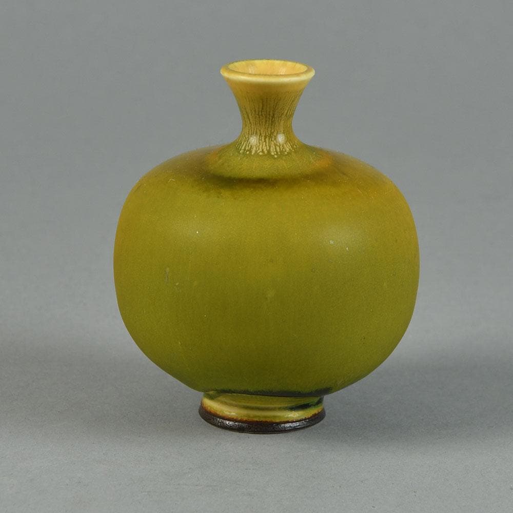 Berndt Friberg for Gustavsberg vase with yellow haresfur glaze F8149 - Freeforms