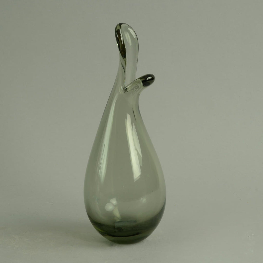 Bird vase in gray glass by Holmegaard N7613 - Freeforms