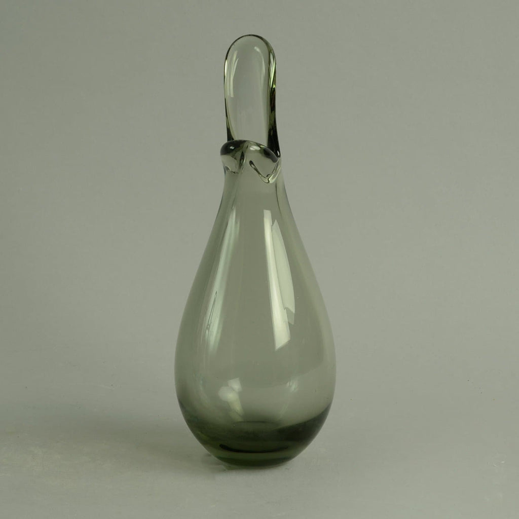 Bird vase in gray glass by Holmegaard N7613 - Freeforms