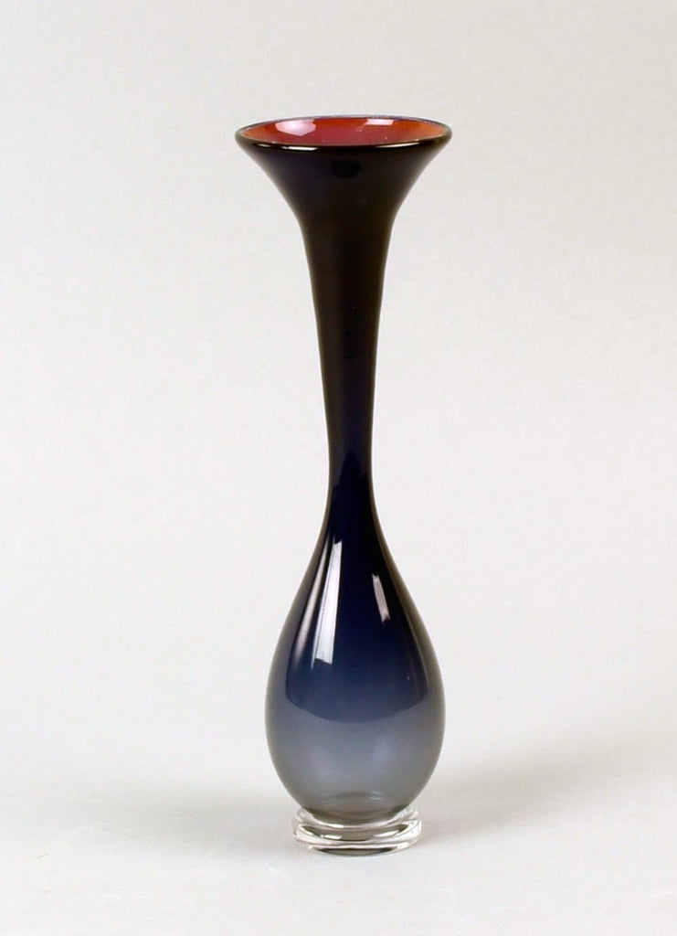 Blue and red "Expo" vase by Nils Landberg for Orrefors N6021 - Freeforms