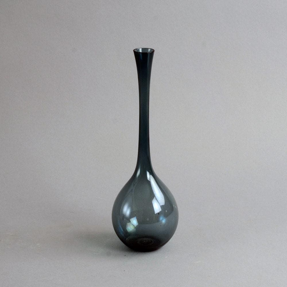Blue glass bottle vase by Arthur Carlsson Percy for Gullaskrufs Glasbruk N8159 - Freeforms