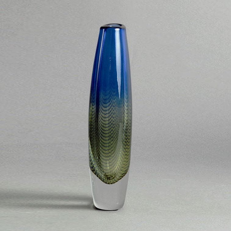 Blue glass "Kraka" vase by Sven Palmquist for Orrefors N5502 - Freeforms