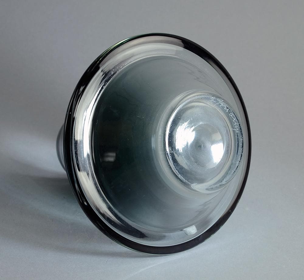 Blue-gray glass vase by Bengt Orup for Johansfors A1175 - Freeforms