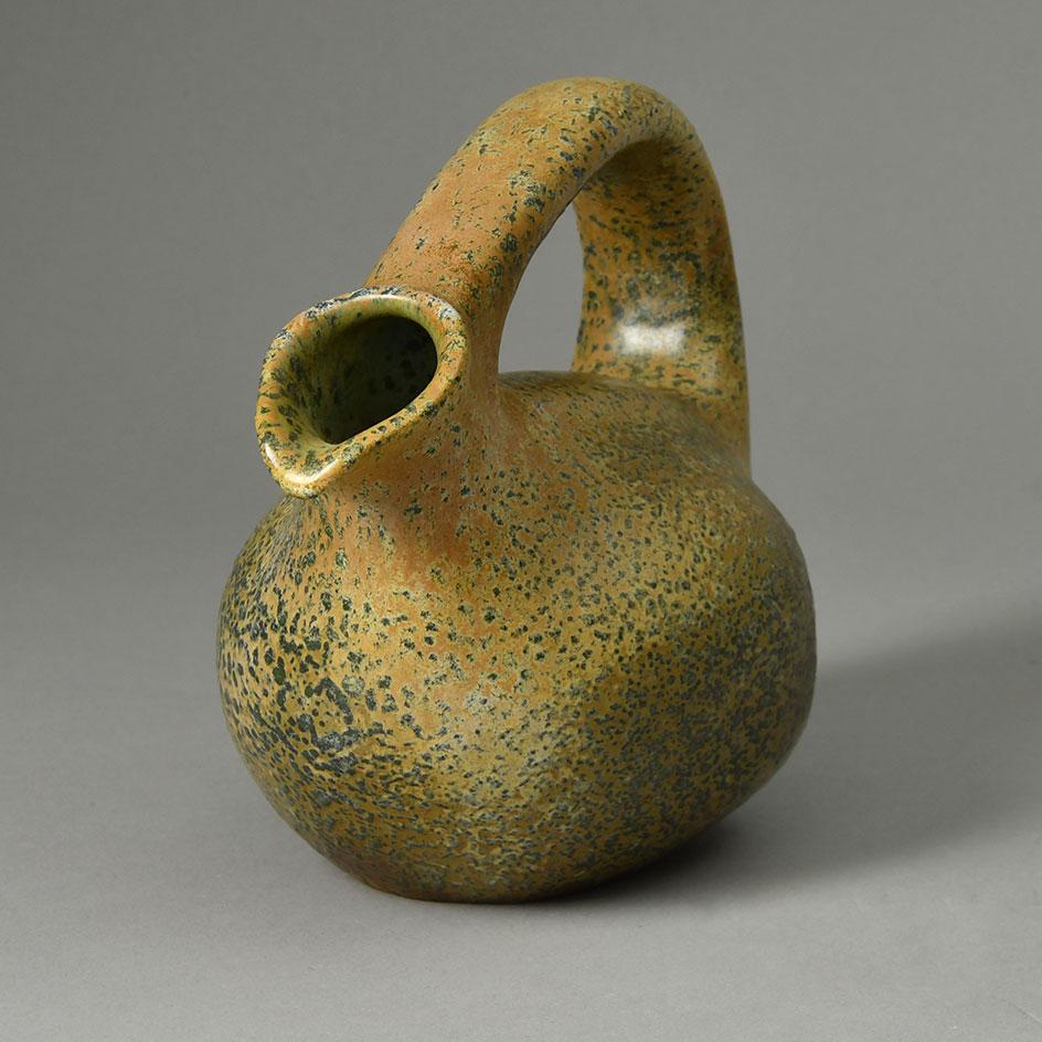Bode Willumsen and Hans Hansen, own studio, Denmark, stoneware jug with speckled glaze N2341 - Freeforms