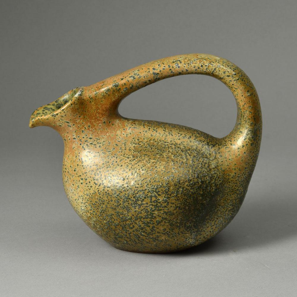 Bode Willumsen and Hans Hansen, own studio, Denmark, stoneware jug with speckled glaze N2341 - Freeforms