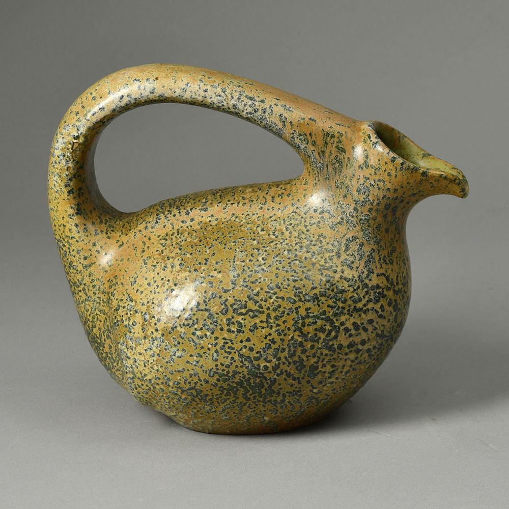 Bode Willumsen and Hans Hansen, own studio, Denmark, stoneware jug with speckled glaze N2341 - Freeforms