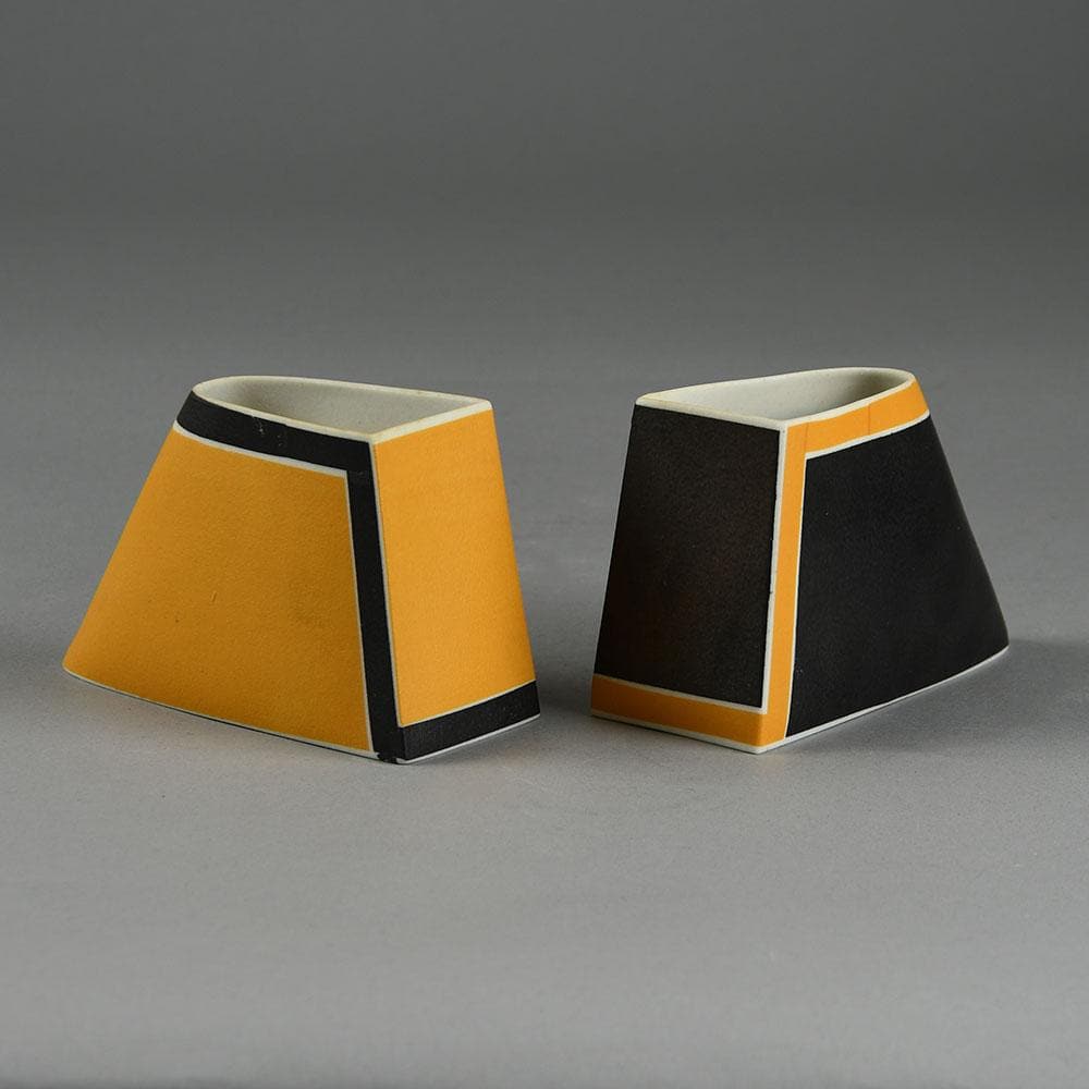 Bodil Manz, own studio, Denmark, porcelain two-piece vessel set E7160 - Freeforms