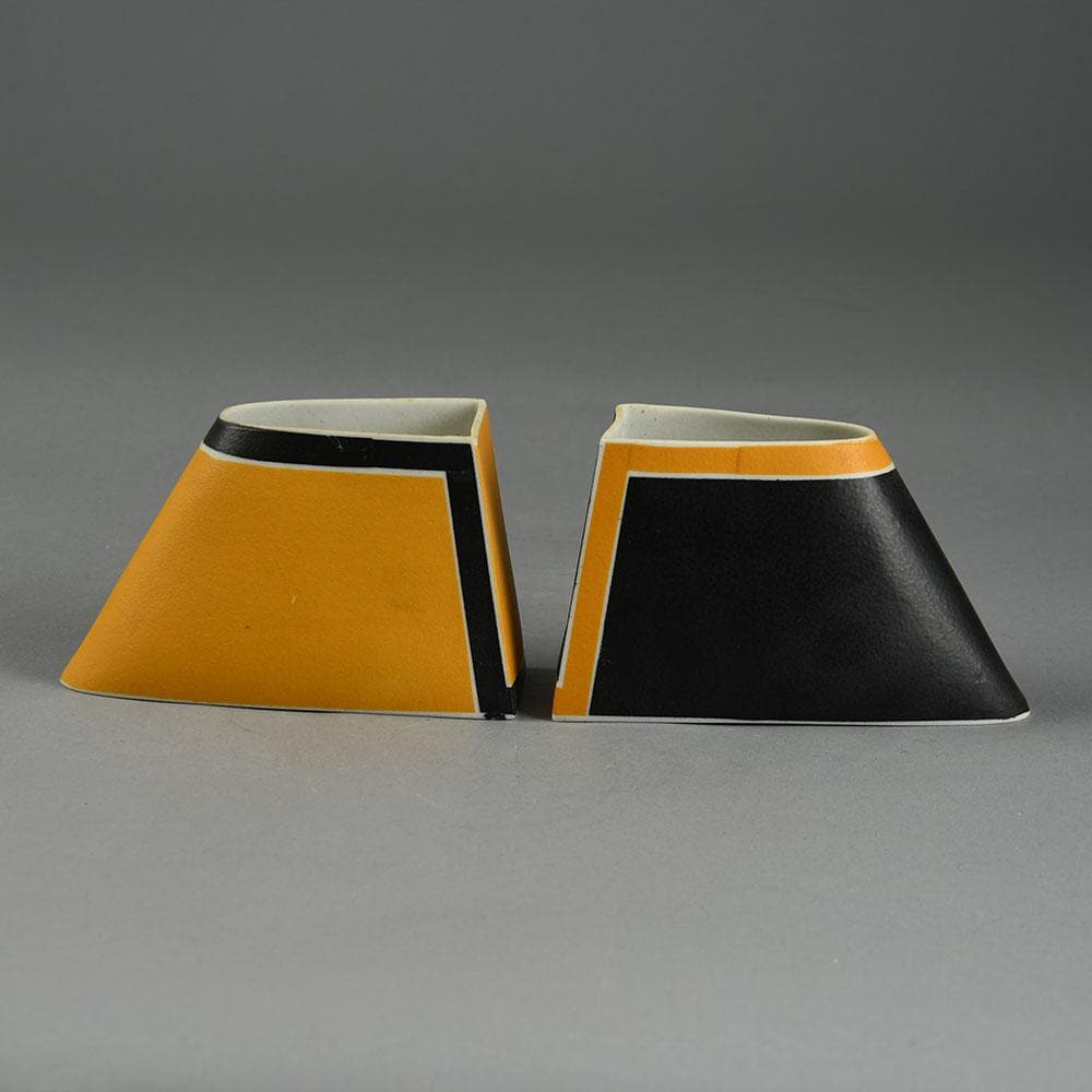 Bodil Manz, own studio, Denmark, porcelain two-piece vessel set E7160 - Freeforms