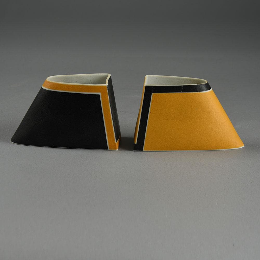 Bodil Manz, own studio, Denmark, porcelain two-piece vessel set E7160 - Freeforms