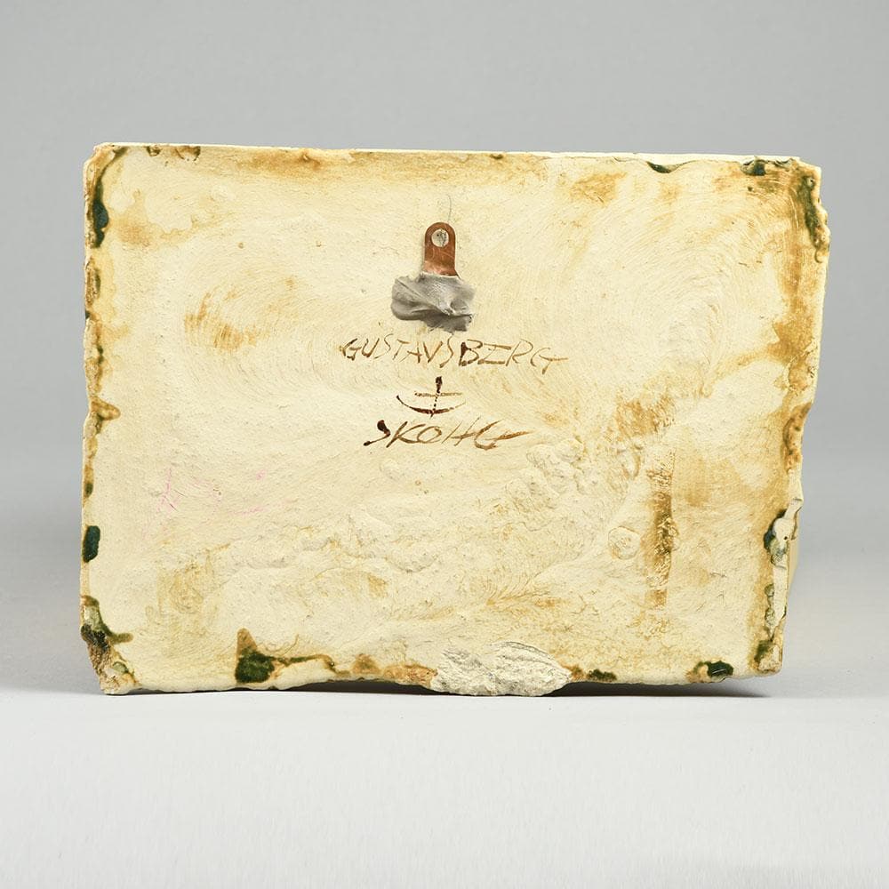 Borje Skohg, Gustavsberg, Sweden, stoneware tile with applied silver E7334 - Freeforms