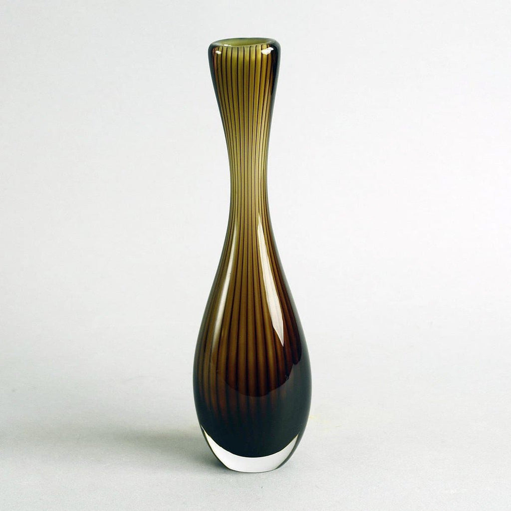 Brown glass "Colora" vase by Vicke Lindstrand for Kosta N7815 - Freeforms