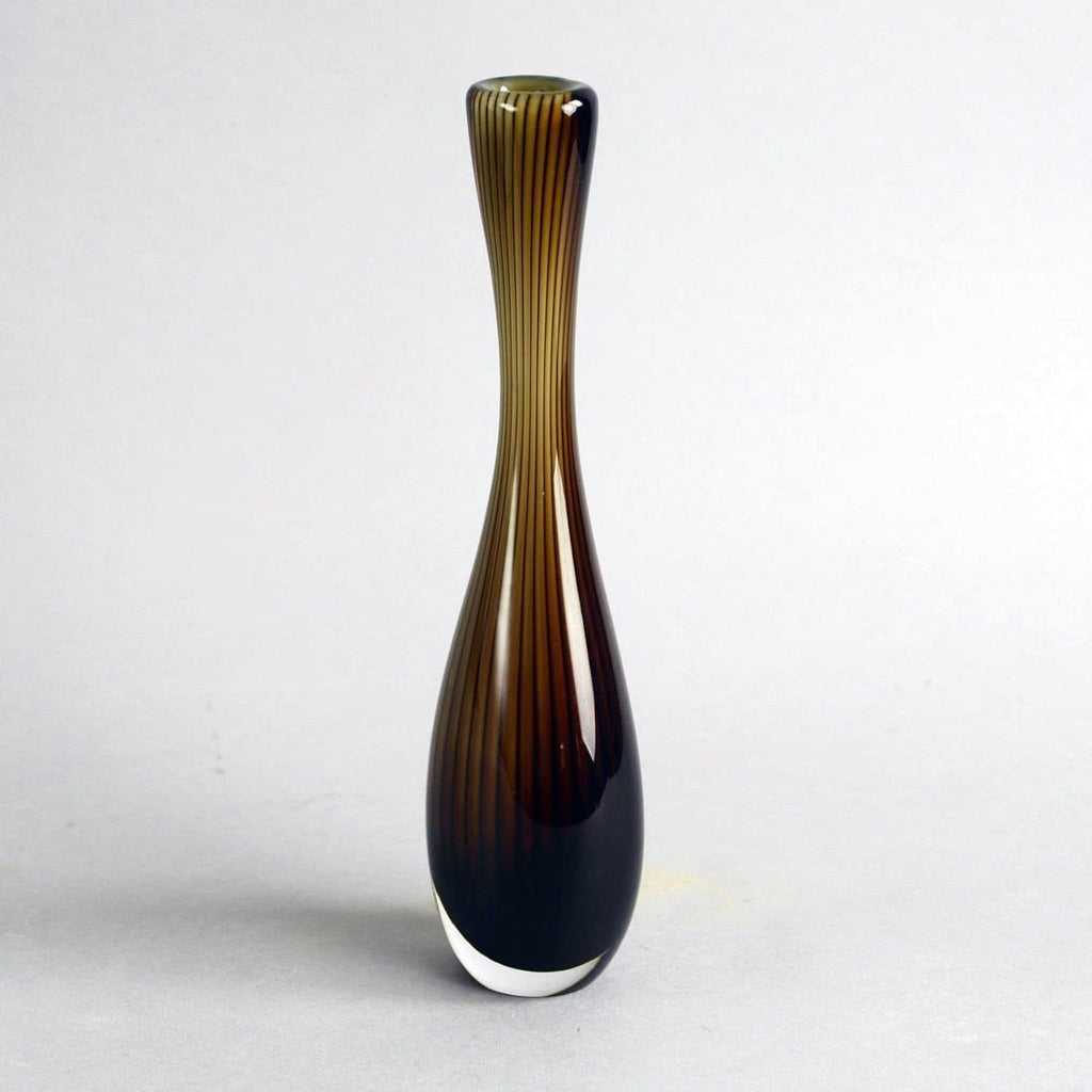 Brown glass "Colora" vase by Vicke Lindstrand for Kosta N7815 - Freeforms