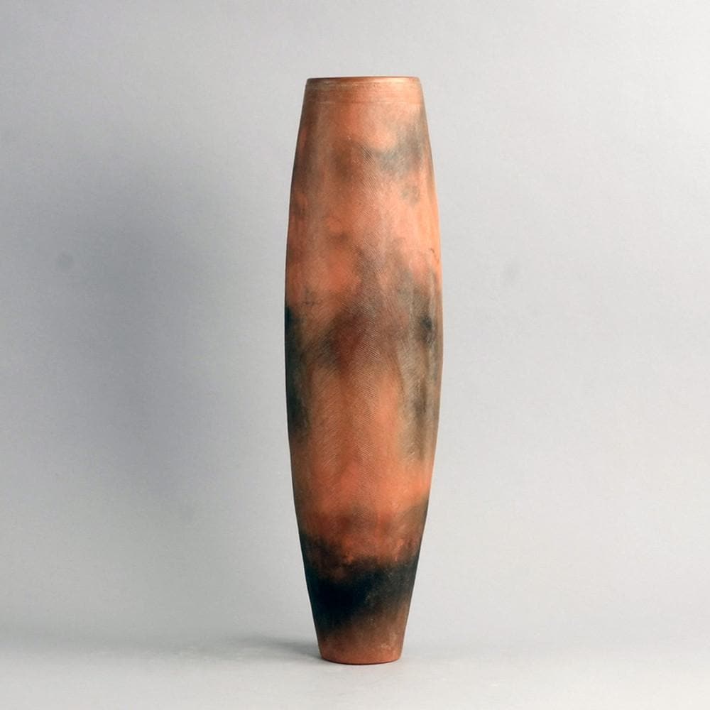 Brown Sgraffito vase by Sheila Casson N6543 - Freeforms