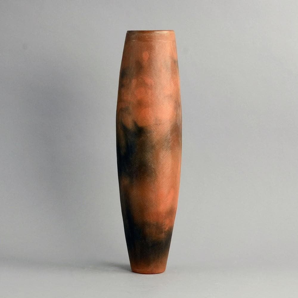 Brown Sgraffito vase by Sheila Casson N6543 - Freeforms