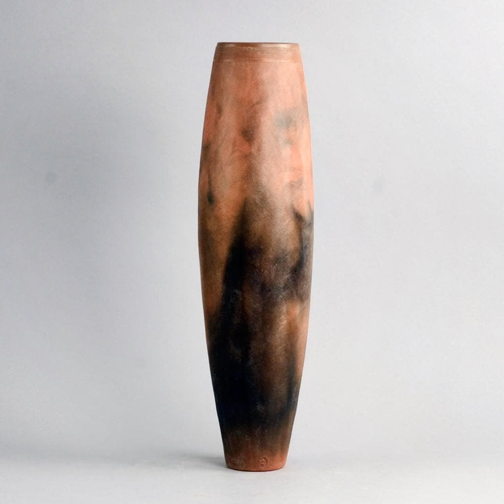 Brown Sgraffito vase by Sheila Casson N6543 - Freeforms