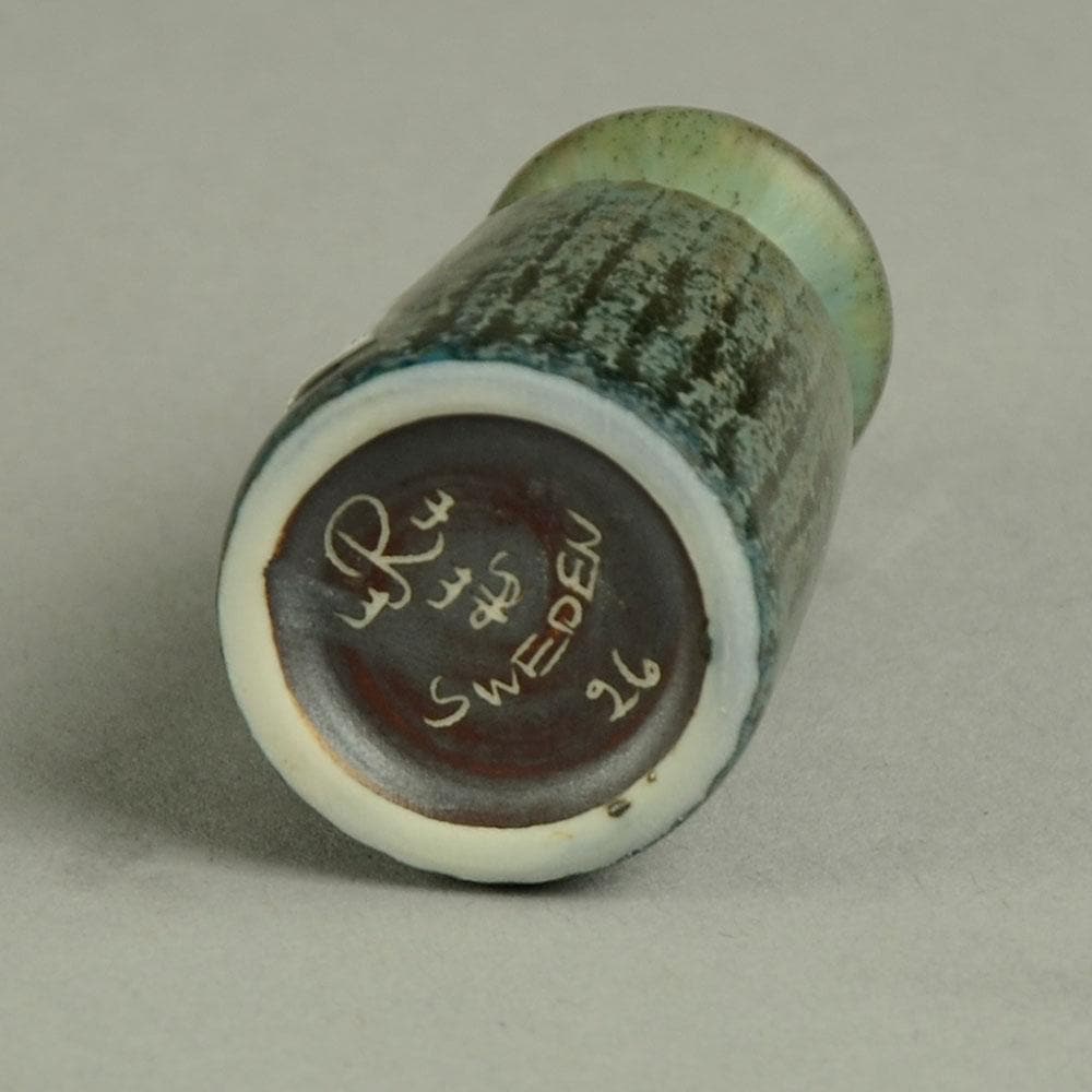 Carl Harry Stalhane for Rorstrand miniature vase with blue haresfur glaze D6111 - Freeforms