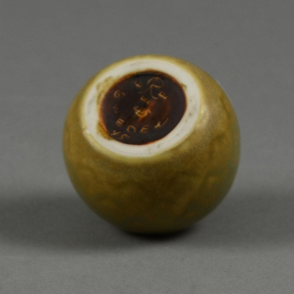 Carl Harry Stalhane for Rorstrand miniature vase with matte yellow ochre glaze F8189 - Freeforms