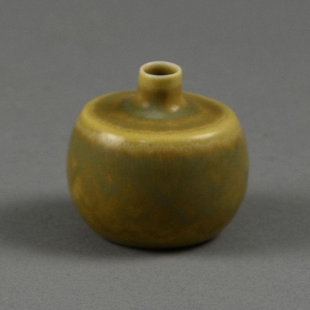 Carl Harry Stalhane for Rorstrand miniature vase with matte yellow ochre glaze F8189 - Freeforms