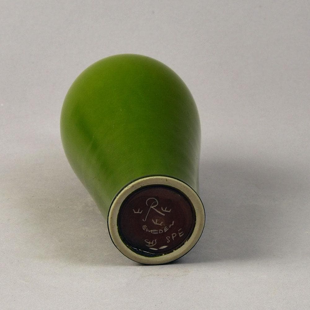Carl Harry Stålhane for Rörstrand, Sweden, stoneware vase with glossy green glaze G9266 - Freeforms