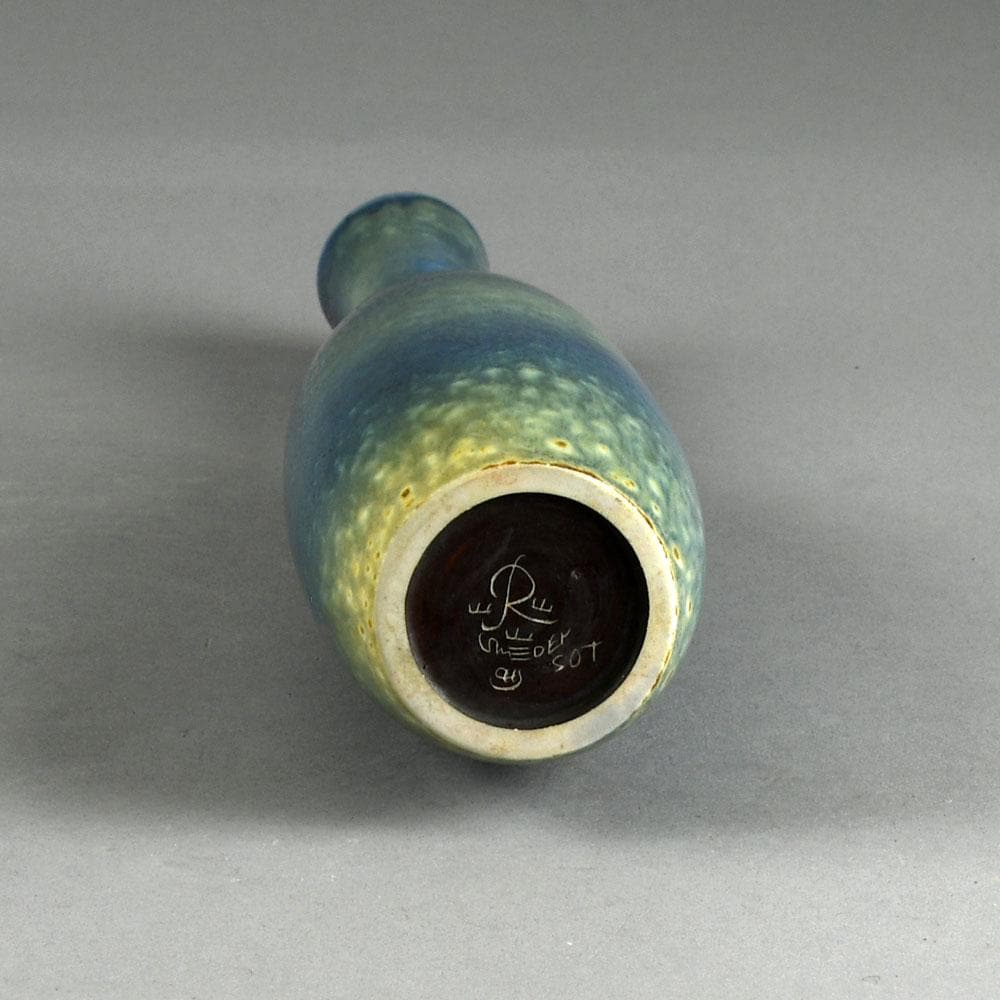 Carl Harry Stålhane for Rörstrand, tall stoneware vase with blue glaze E7374 - Freeforms