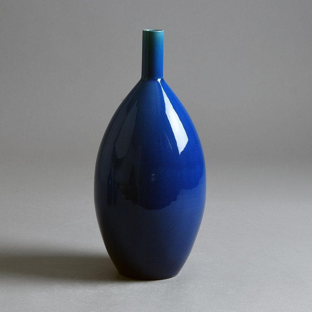 Carl Harry Stalhane for Rorstrand vase with blue glaze D6368 - Freeforms