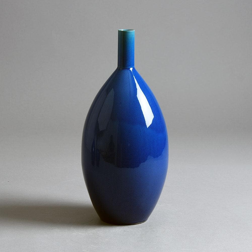 Carl Harry Stalhane for Rorstrand vase with blue glaze D6368 - Freeforms