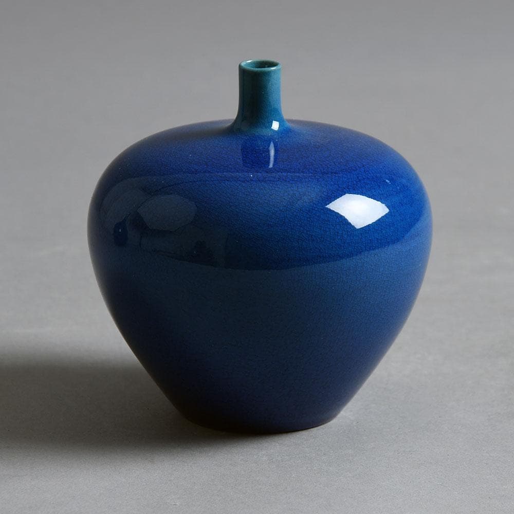 Carl Harry Stalhane for Rorstrand vase with blue glaze F8123 - Freeforms
