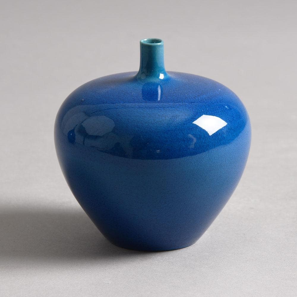 Carl Harry Stalhane for Rorstrand vase with blue glaze F8123 - Freeforms