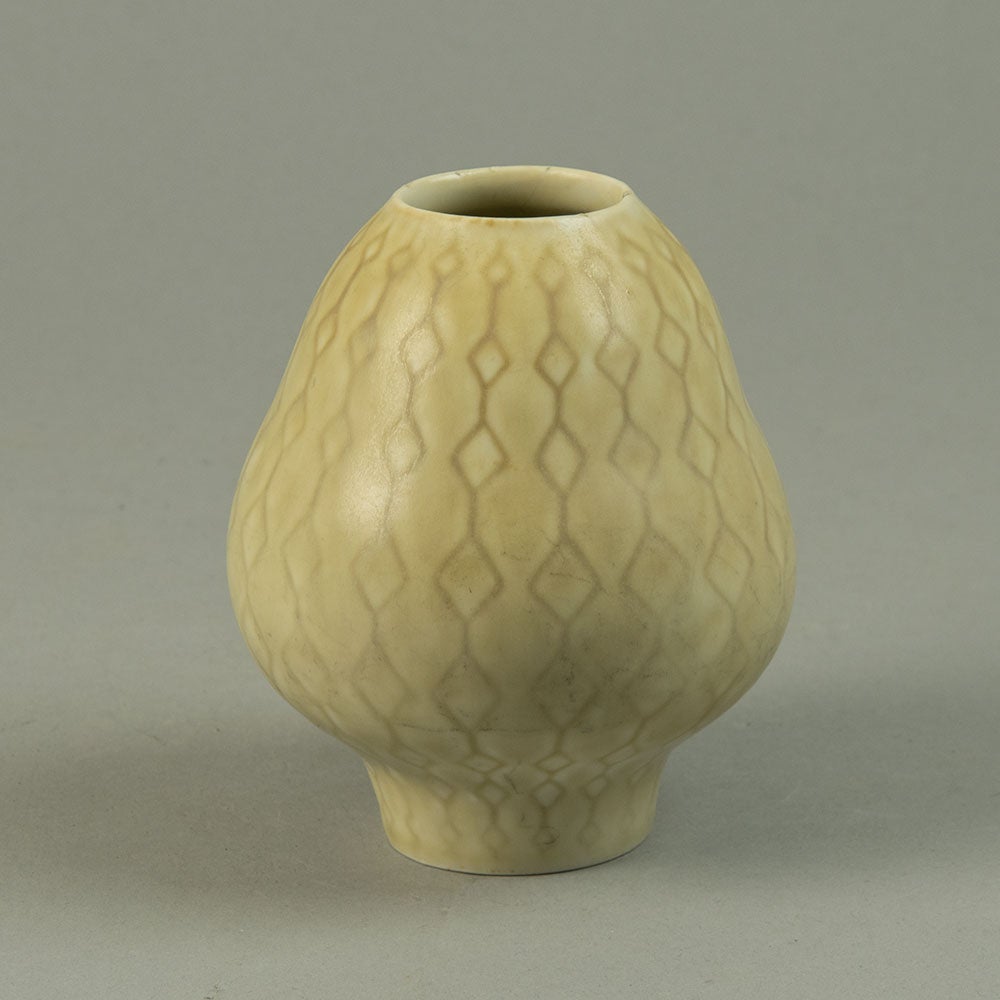 Carl Harry Stålhane for Rörstrand vase with cream haresfur glaze G9432 - Freeforms