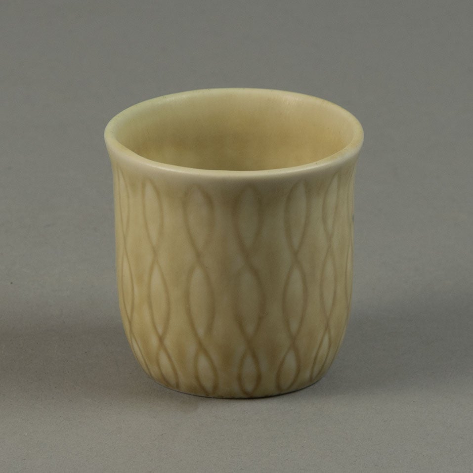 Carl Harry Stålhane for Rörstrand vase with cream haresfur glaze G9433 - Freeforms