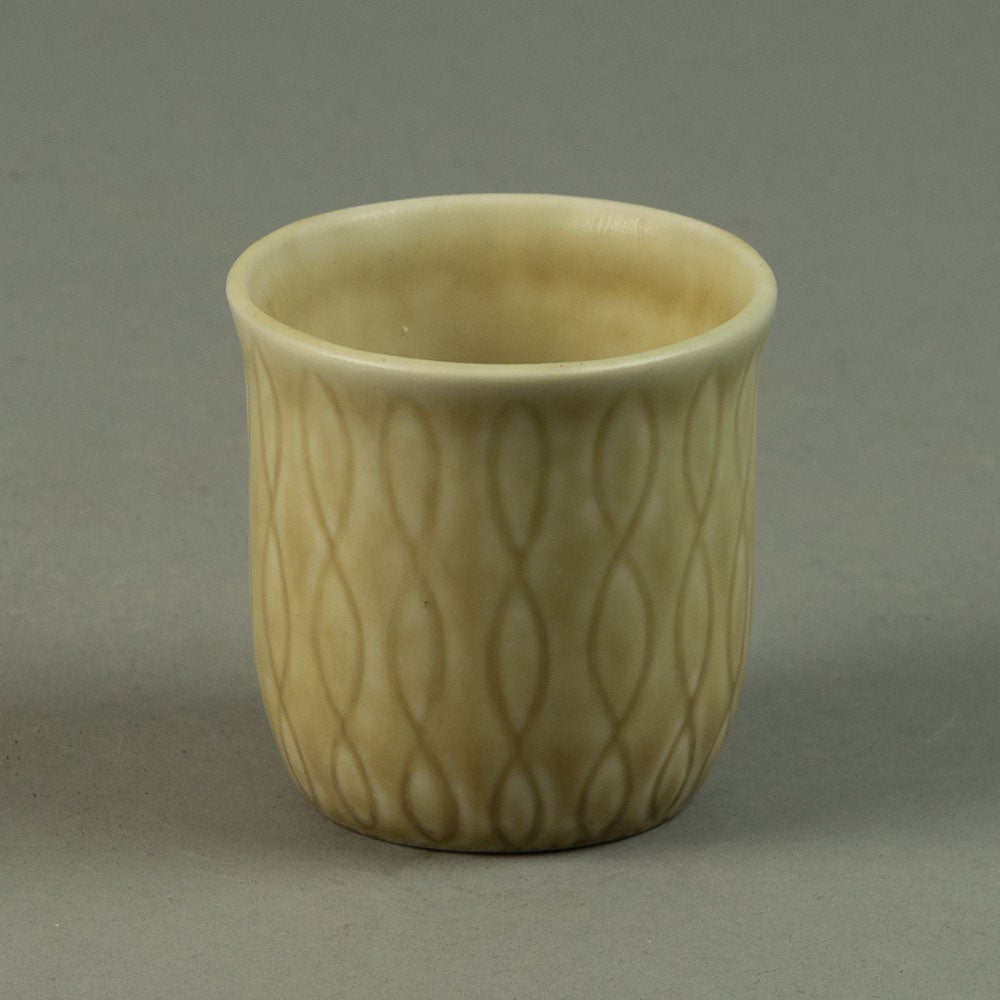 Carl Harry Stålhane for Rörstrand vase with cream haresfur glaze G9433 - Freeforms