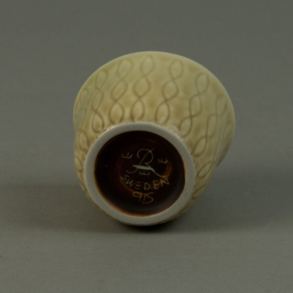 Carl Harry Stålhane for Rörstrand vase with cream haresfur glaze G9433 - Freeforms