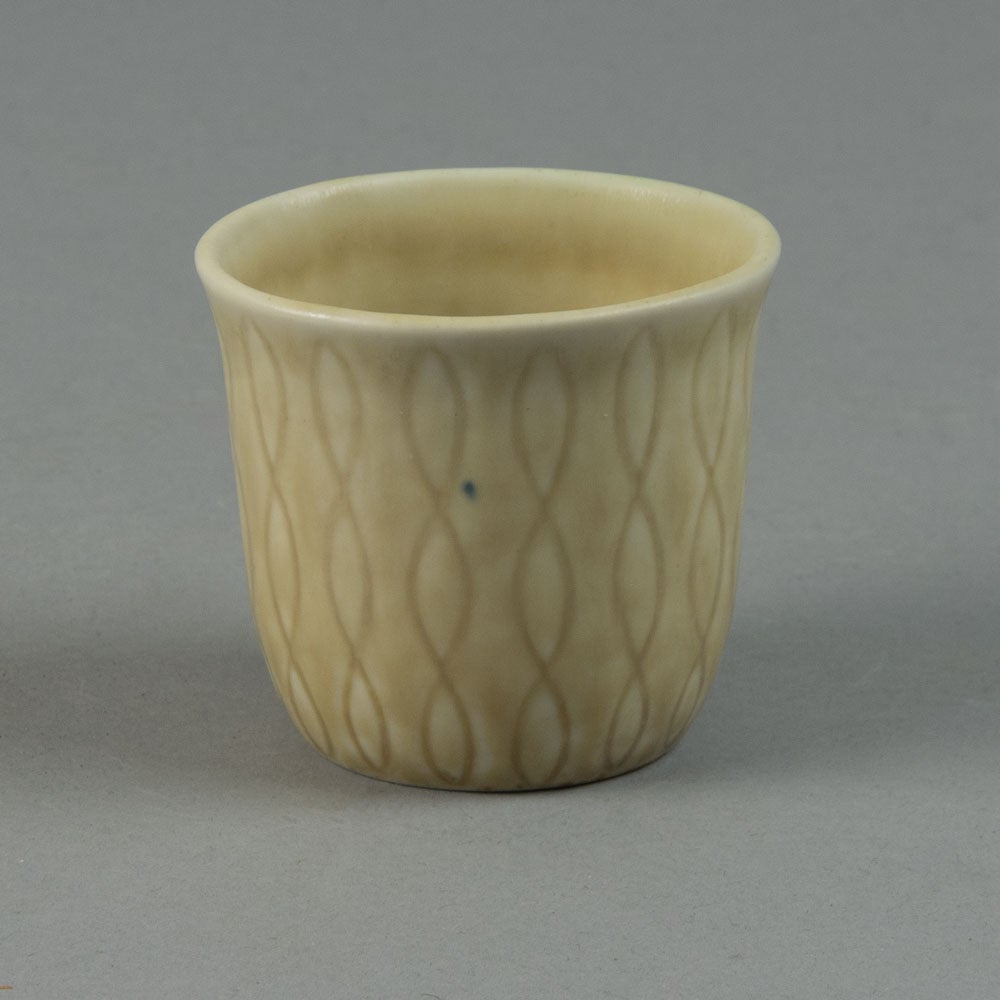 Carl Harry Stålhane for Rörstrand vase with cream haresfur glaze G9433 - Freeforms