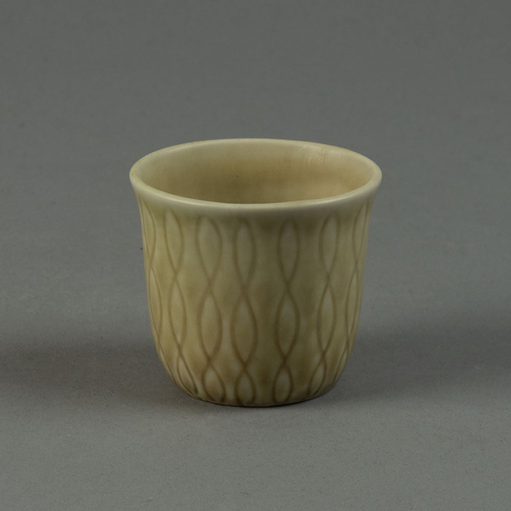 Carl Harry Stålhane for Rörstrand vase with cream haresfur glaze G9433 - Freeforms