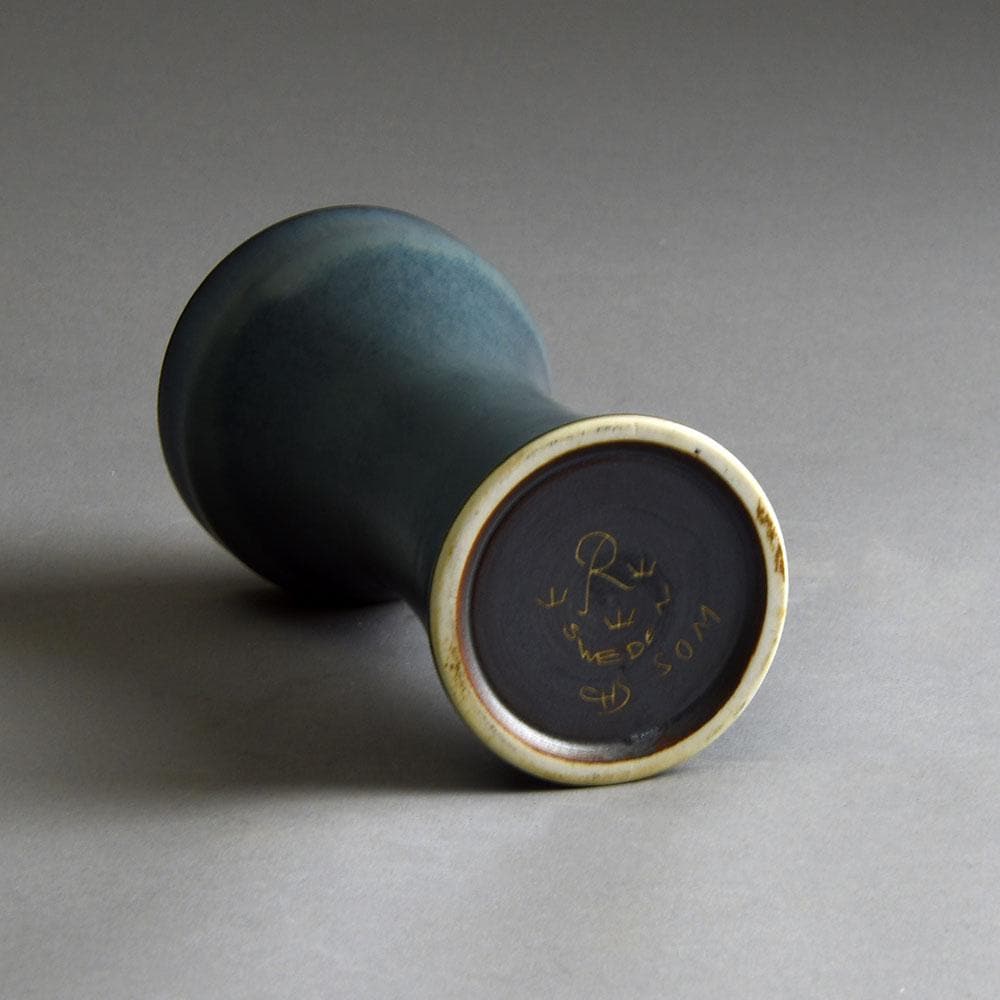 Carl Harry Stålhane for Rörstrand vase with matte blue glaze E7083 - Freeforms