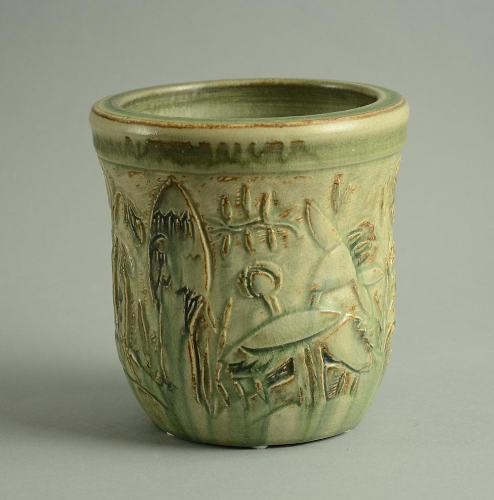 Carved vase by Cathinka Olsen for Bing & Grondahl N2774 - Freeforms