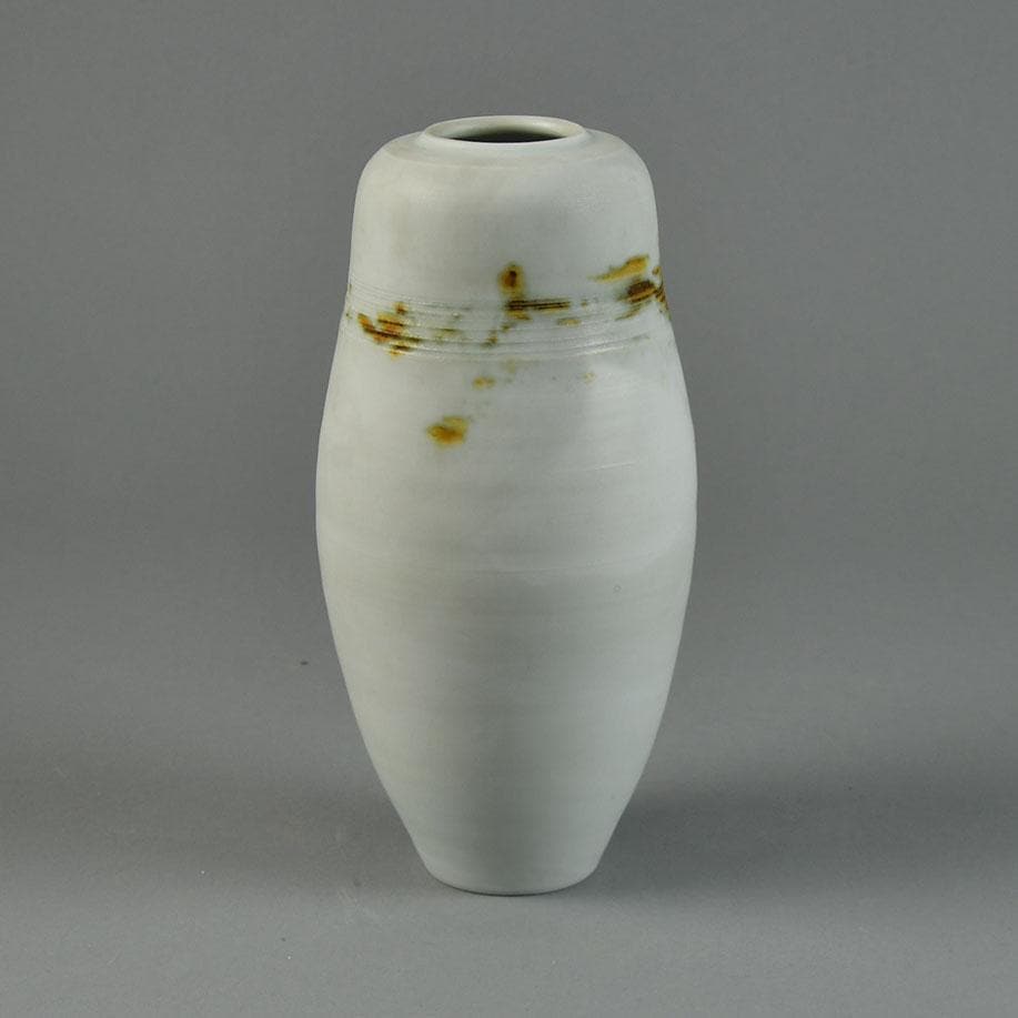 Christine Atmer de Reig, own studio, Germany unique stoneware vase with white and brown glaze G9111 - Freeforms