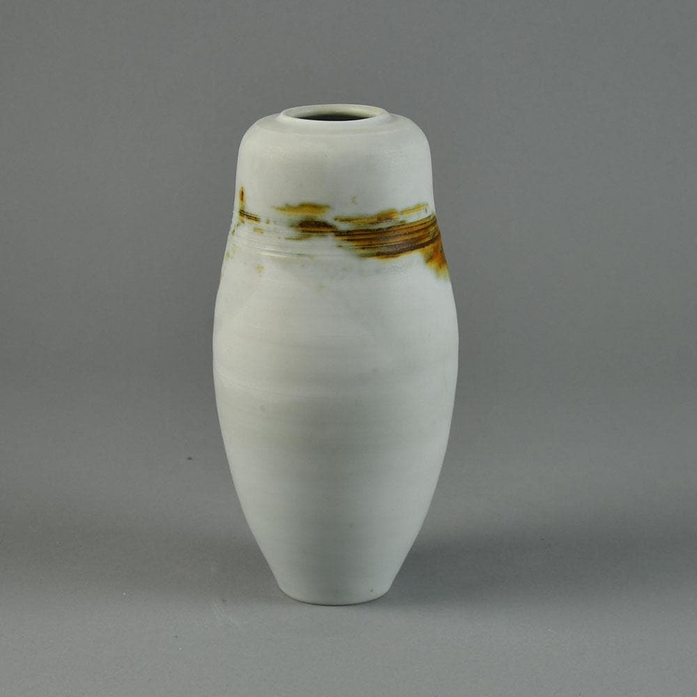Christine Atmer de Reig, own studio, Germany unique stoneware vase with white and brown glaze G9111 - Freeforms