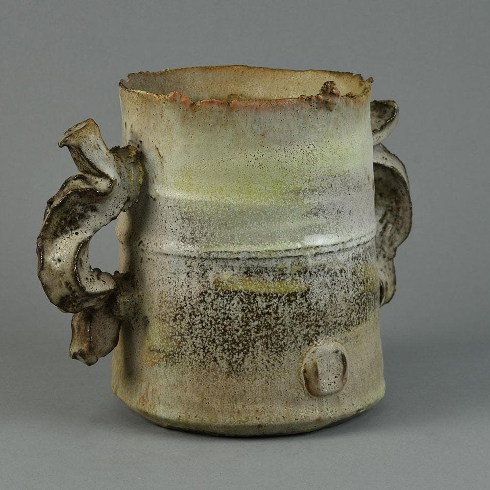 Colin Pearson, own studio, UK, unique stoneware handled vessel G9281 - Freeforms