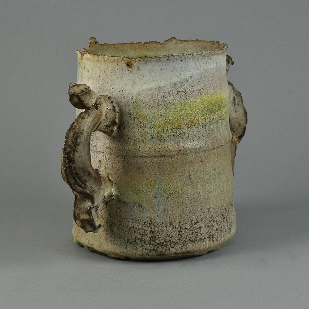 Colin Pearson, own studio, UK, unique stoneware handled vessel G9281 - Freeforms