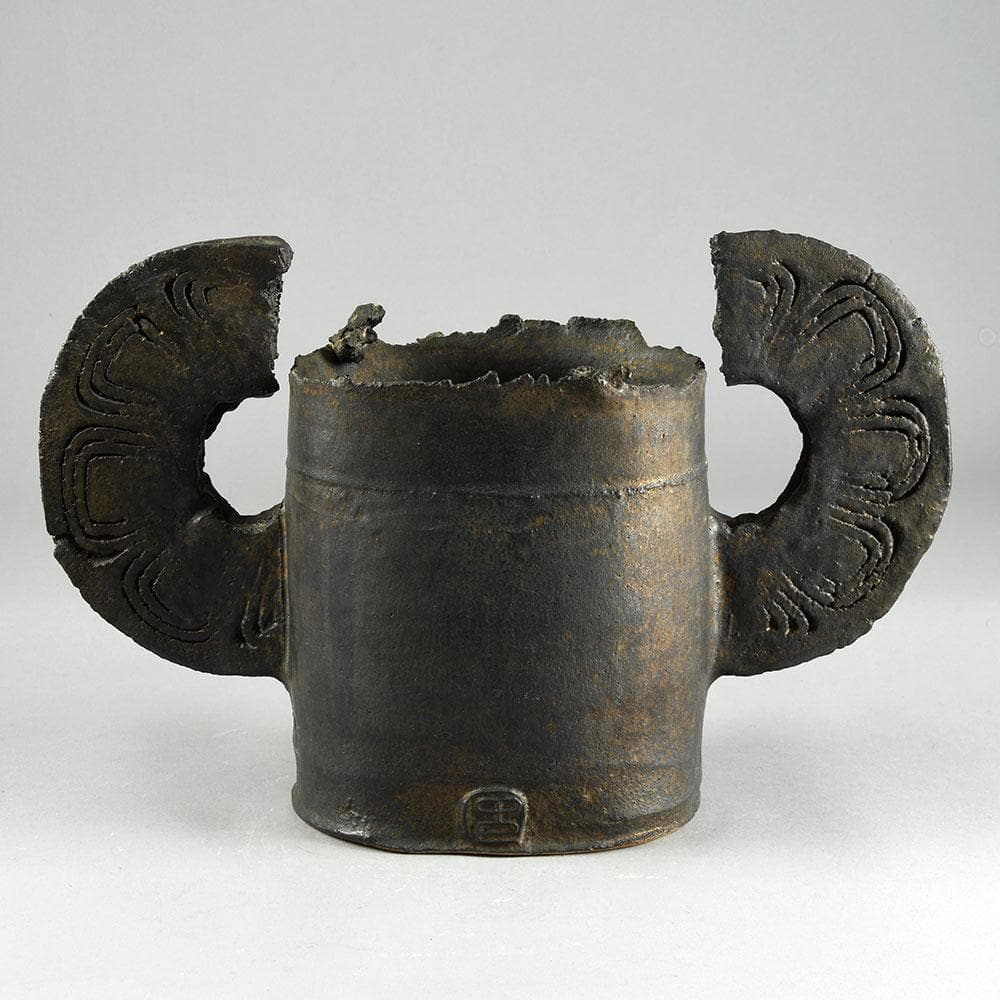 Colin Pearson, UK Unique stoneware "Winged form" vase E7290 - Freeforms