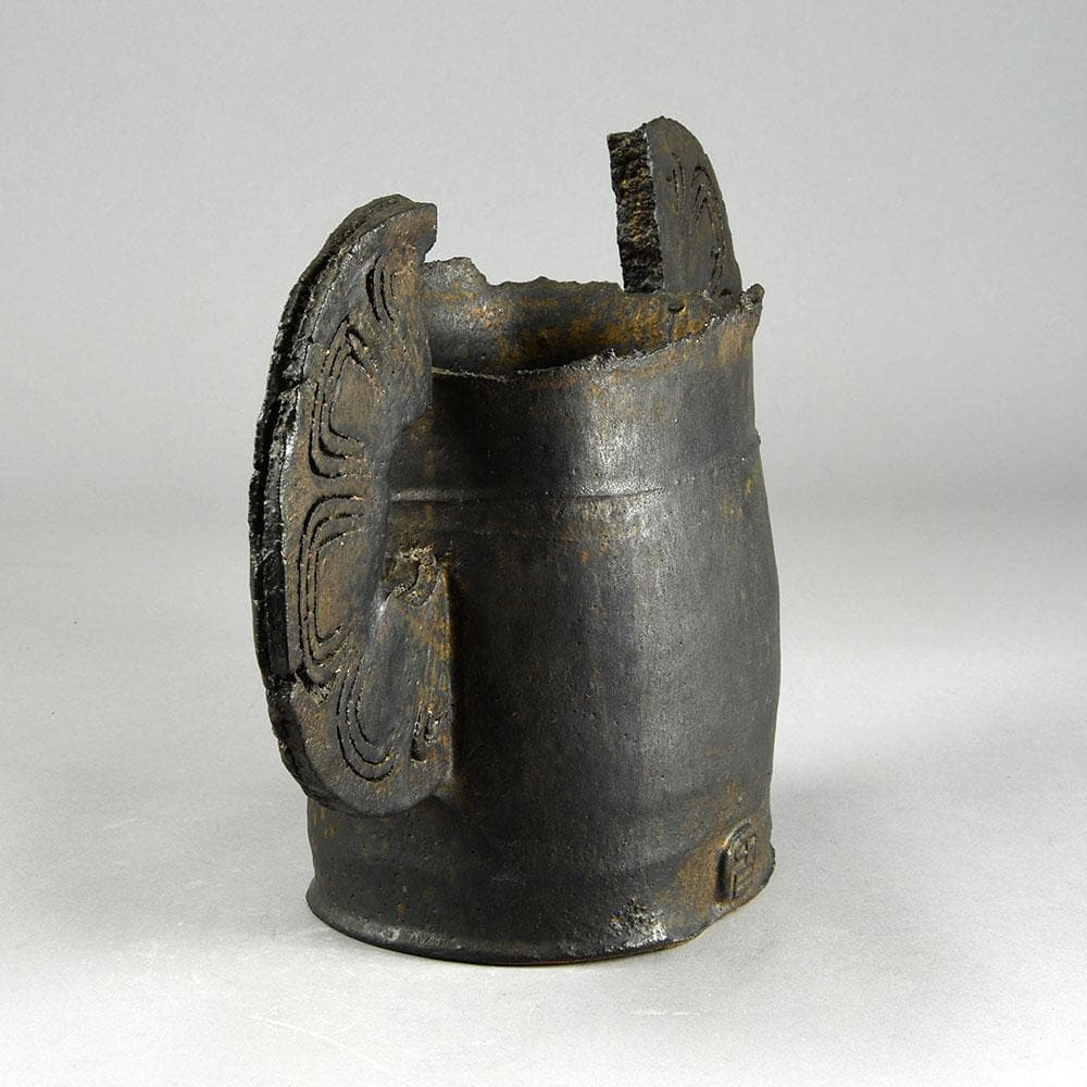 Colin Pearson, UK Unique stoneware "Winged form" vase E7290 - Freeforms