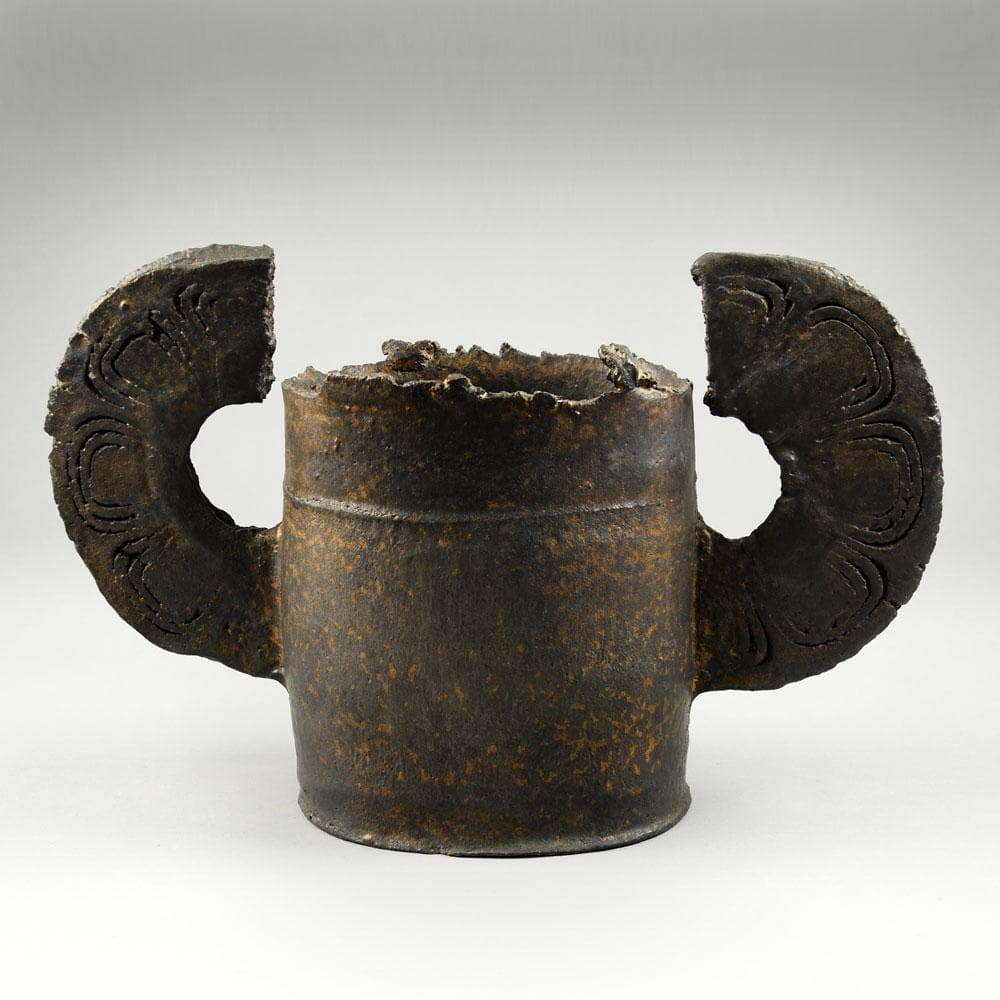 Colin Pearson, UK Unique stoneware "Winged form" vase E7290 - Freeforms