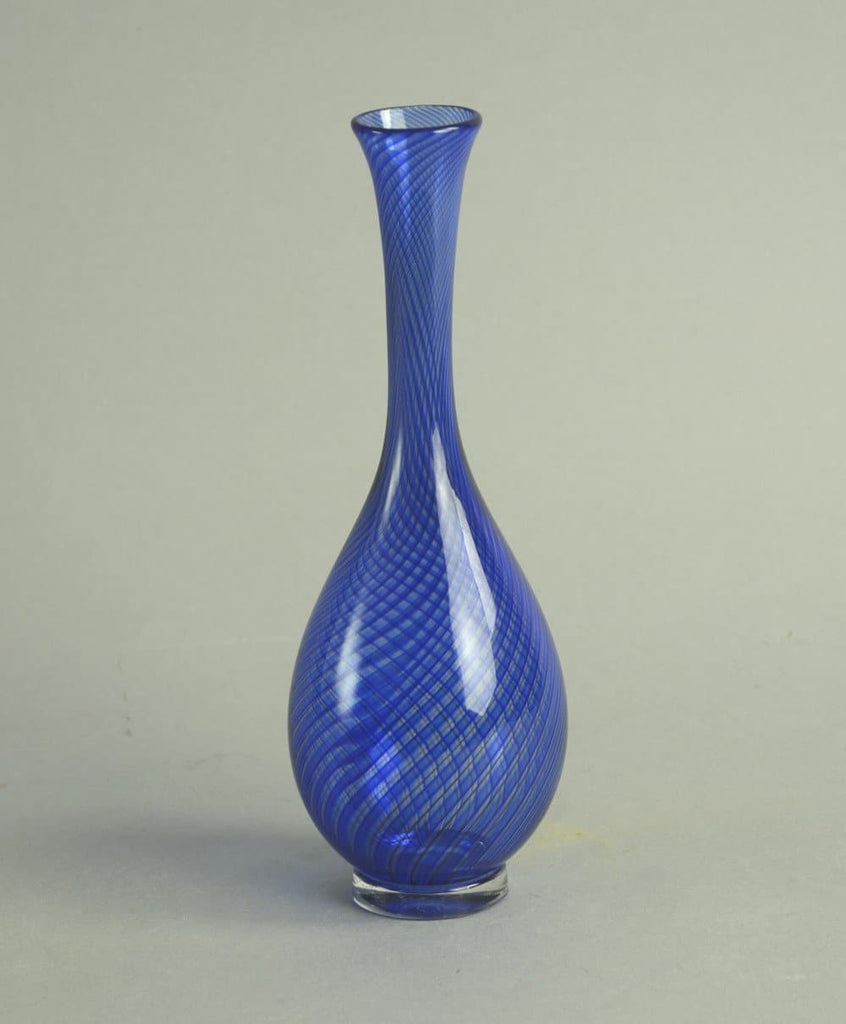 "Colora" blue glass vase by Vicke Lindstrand for Kosta