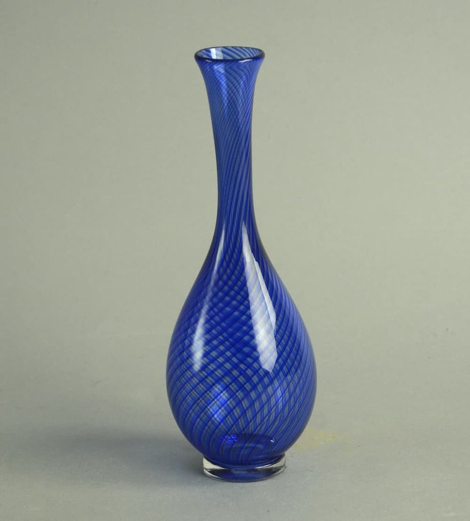 "Colora" blue glass vase by Vicke Lindstrand for Kosta