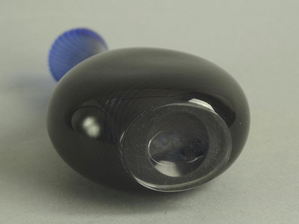 "Colora" blue glass vase by Vicke Lindstrand for Kosta N6517 - Freeforms